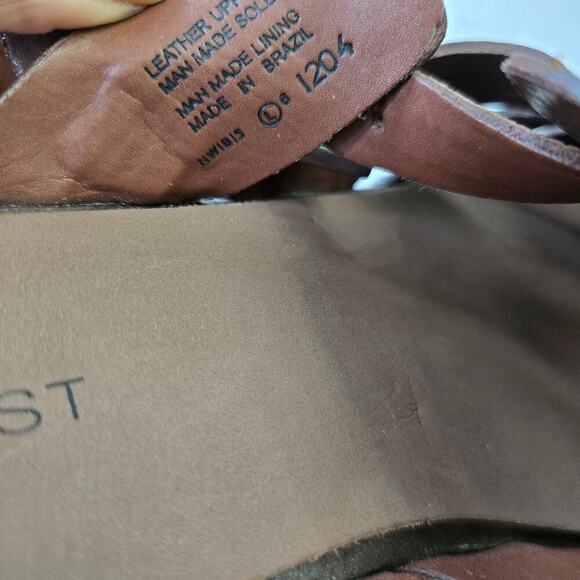 Nine West Brown Leather Clogs Size 6M Studded Buckle Vtg Y2K Boho Western Mules - Picture 9 of 10